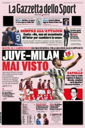 صحف إيطاليا تركز على هدف كونتي وخوف ميلان 2019-11-09_094436
