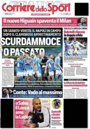 صحف إيطاليا تركز على هدف كونتي وخوف ميلان 2019-11-09_094530